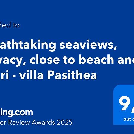 Villa Pasithea - Breathtaking Seaviews, Infinity Pool, Privacy, Close To The Beach ニドリ エクステリア 写真