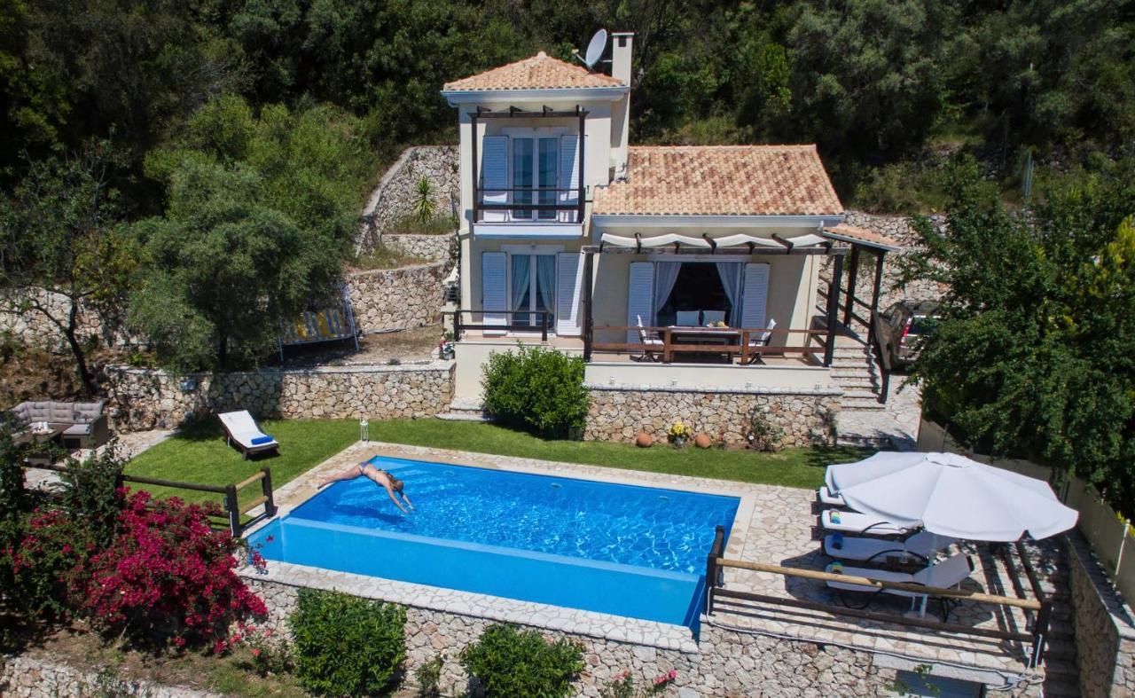 Villa Pasithea - Breathtaking Seaviews, Infinity Pool, Privacy, Close To The Beach ニドリ エクステリア 写真